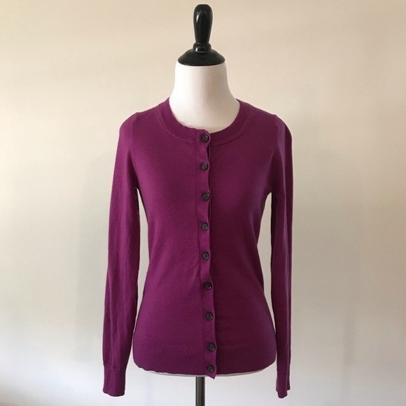 Banana Republic Sweaters - Banana Republic Extra Fine Merino Wool Button Down Fuchsia Cardigan - XS